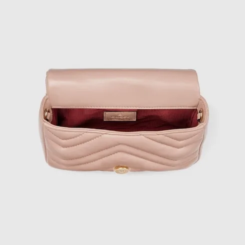 Gucci Marmont Mini Shoulder Bag / Pink Beige Gold Hardware - Image 6