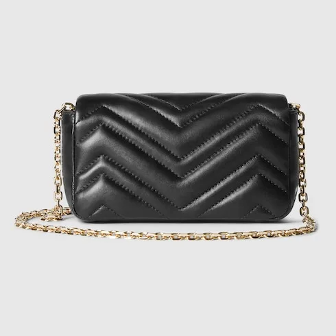 Gucci Marmont Mini Shoulder Bag / Black Gold Hardware - Image 7