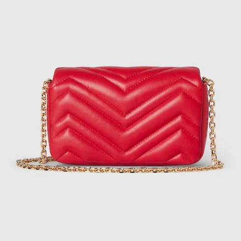 Gucci Marmont Mini Shoulder Bag / Bright Red Gold Hardware - Image 6