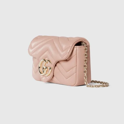 Gucci Marmont Mini Shoulder Bag / Pink Beige Gold Hardware - Image 4