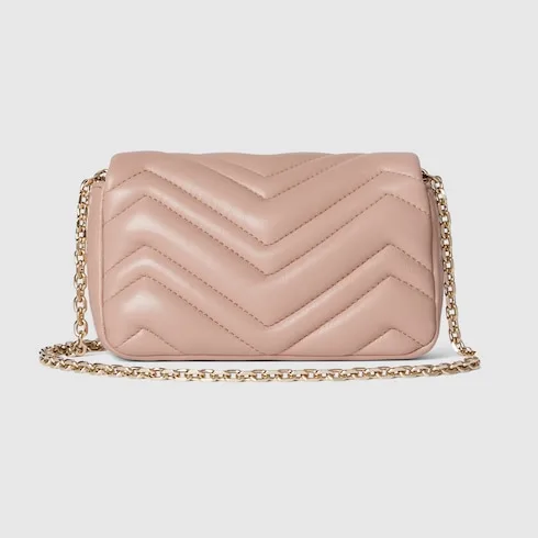 Gucci Marmont Mini Shoulder Bag / Pink Beige Gold Hardware - Image 5