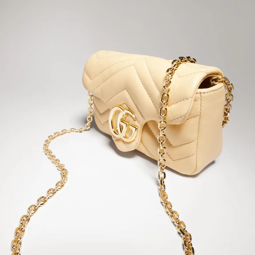 Gucci Marmont Mini Shoulder Bag / Light Yellow Gold Hardware - Image 7