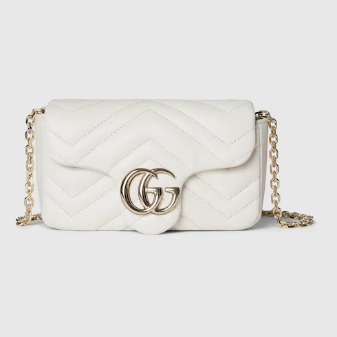 Gucci Marmont Mini Shoulder Bag / White Gold Hardware - Image 4