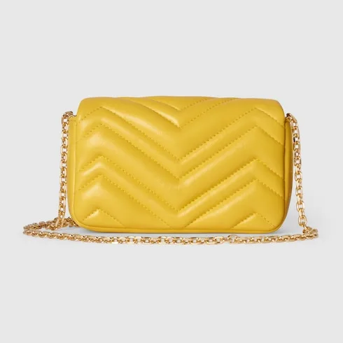 Gucci Marmont Mini Shoulder Bag / Yellow Gold Hardware - Image 5