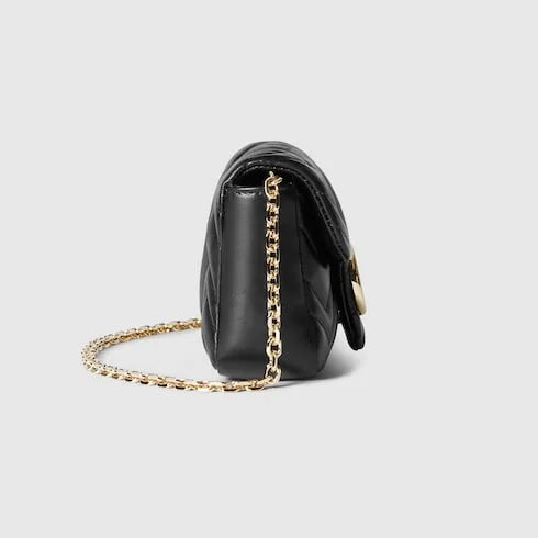 Gucci Marmont Mini Shoulder Bag / Black Gold Hardware - Image 6