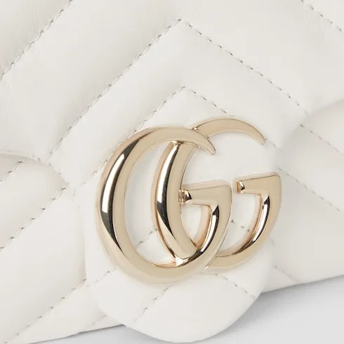 Gucci Marmont Mini Shoulder Bag / White Gold Hardware - Image 8