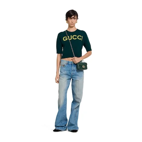 Gucci Marmont Mini Shoulder Bag / Green Gold Hardware - Image 3