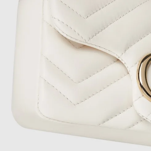 Gucci Marmont Mini Shoulder Bag / White Gold Hardware - Image 9