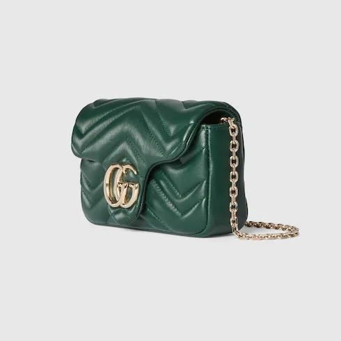 Gucci Marmont Mini Shoulder Bag / Green Gold Hardware - Image 4