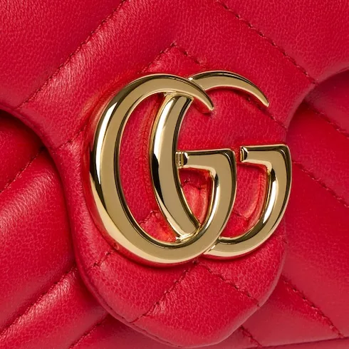 Gucci Marmont Mini Shoulder Bag / Bright Red Gold Hardware - Image 7