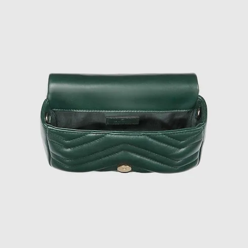 Gucci Marmont Mini Shoulder Bag / Green Gold Hardware - Image 6