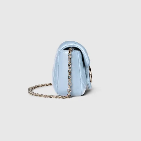 Gucci Marmont Mini Shoulder Bag / Light Blue Palladium Hardware - Image 6