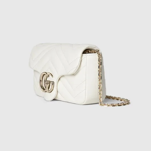 Gucci Marmont Mini Shoulder Bag / White Gold Hardware - Image 5