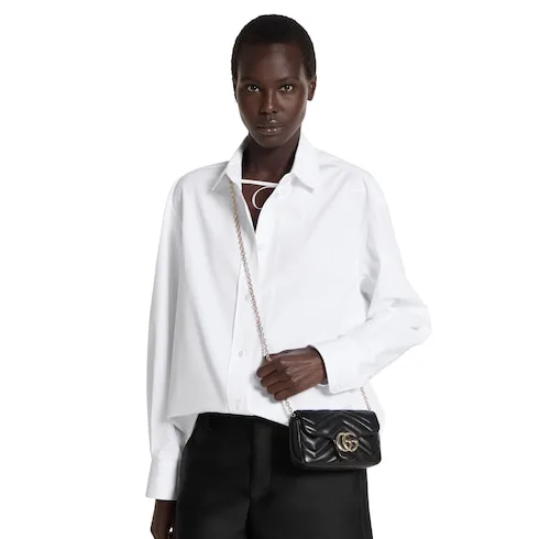 Alternative view of Gucci Marmont Mini Shoulder Bag / Black Gold Hardware