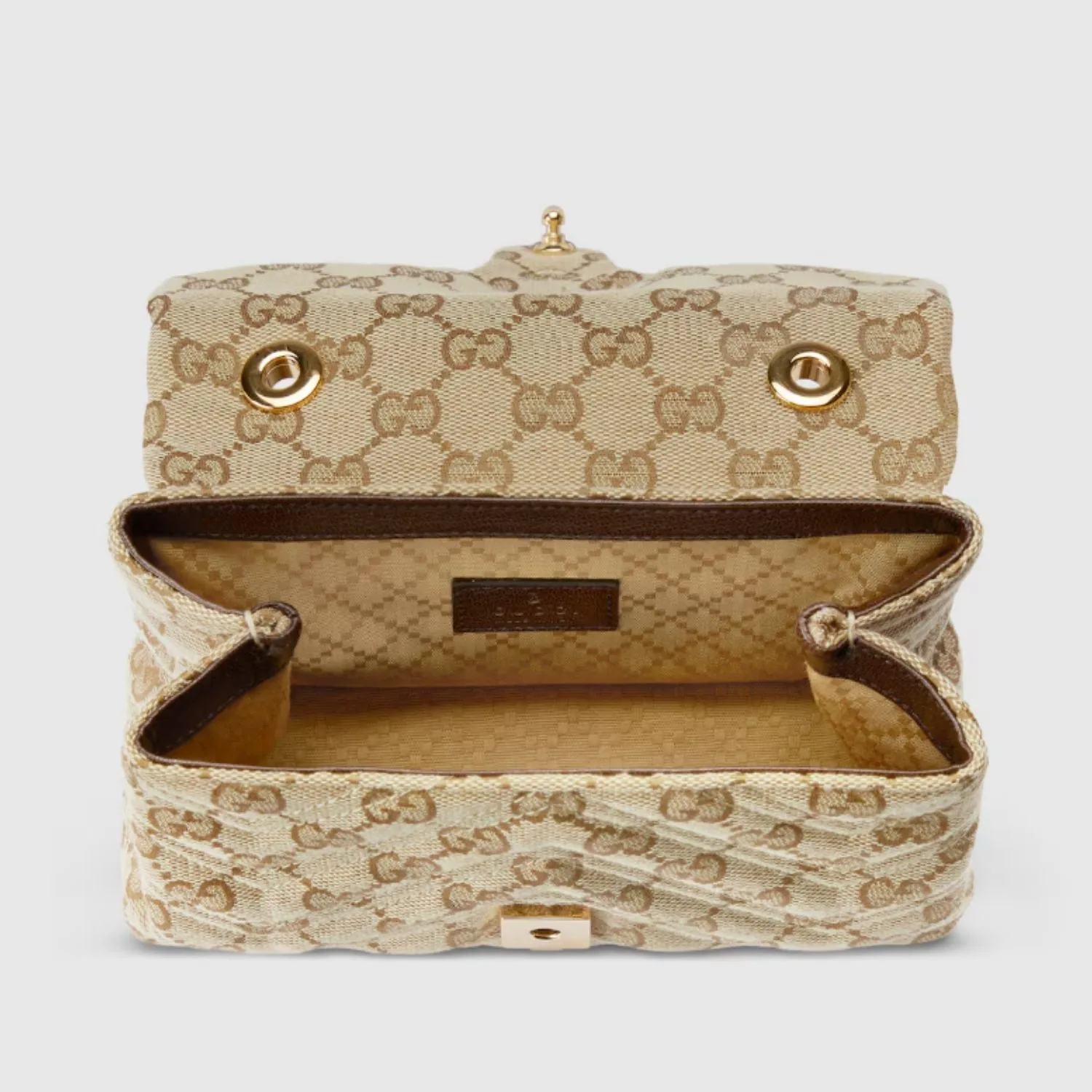 Gucci Marmont Mini Shoulder Bag / Sand Canvas Gold Hardware - Image 4