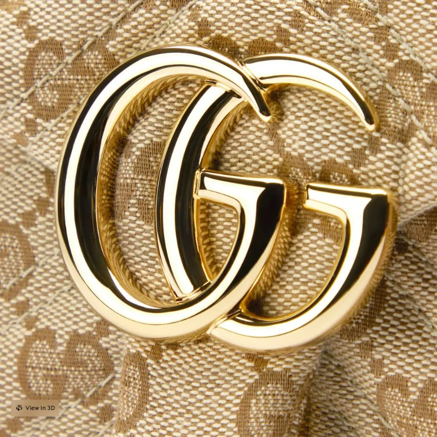 Gucci Marmont Mini Shoulder Bag / Sand Canvas Gold Hardware - Image 5