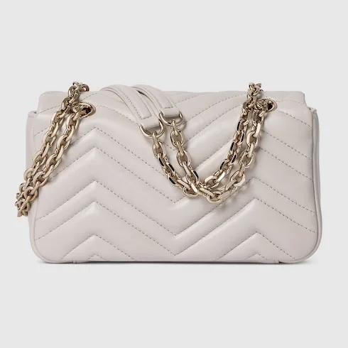 Gucci Marmont Small Shoulder Bag / Light Grey Gold Hardware - Image 7