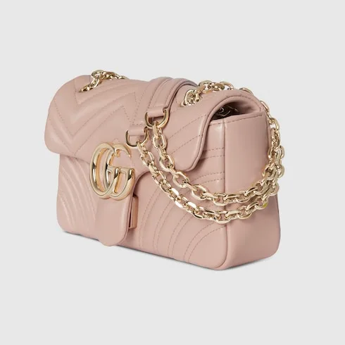 Gucci Marmont Small Shoulder Bag / Pink Beige Gold Hardware - Image 5