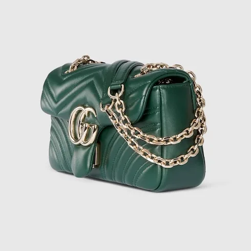 Gucci Marmont Small Shoulder Bag / Green Gold Hardware - Image 5