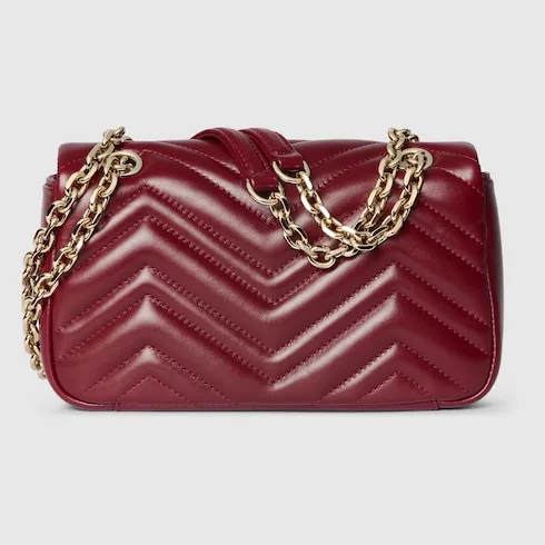 Gucci Marmont Small Shoulder Bag / Rosso Ancora Red Gold Hardware - Image 6