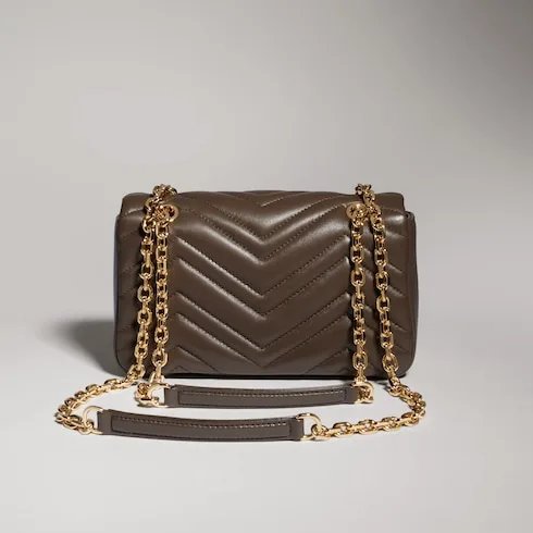 Gucci Marmont Small Shoulder Bag / Dark Taupe Gold Hardware - Image 8