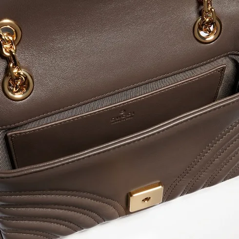 Gucci Marmont Small Shoulder Bag / Dark Taupe Gold Hardware - Image 9