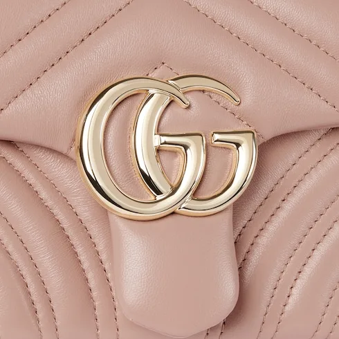 Gucci Marmont Small Shoulder Bag / Pink Beige Gold Hardware - Image 8