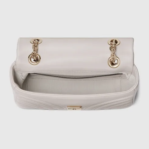 Gucci Marmont Small Shoulder Bag / Light Grey Gold Hardware - Image 8