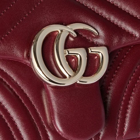 Gucci Marmont Small Shoulder Bag / Rosso Ancora Red Gold Hardware - Image 10