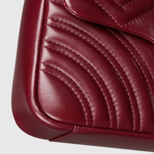 Gucci Marmont Small Shoulder Bag / Rosso Ancora Red Gold Hardware - Image 9