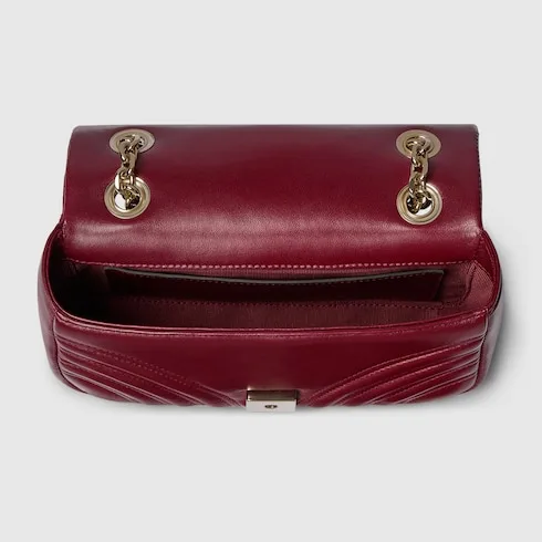 Gucci Marmont Small Shoulder Bag / Rosso Ancora Red Gold Hardware - Image 8