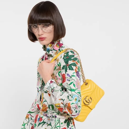 Alternative view of Gucci Marmont Small Shoulder Bag / Yellow Gold Hardware