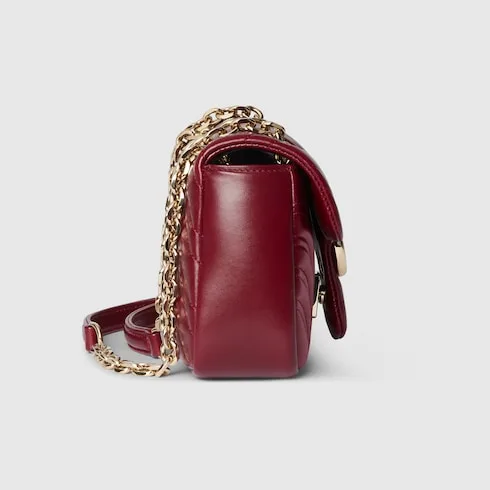 Gucci Marmont Small Shoulder Bag / Rosso Ancora Red Gold Hardware - Image 7