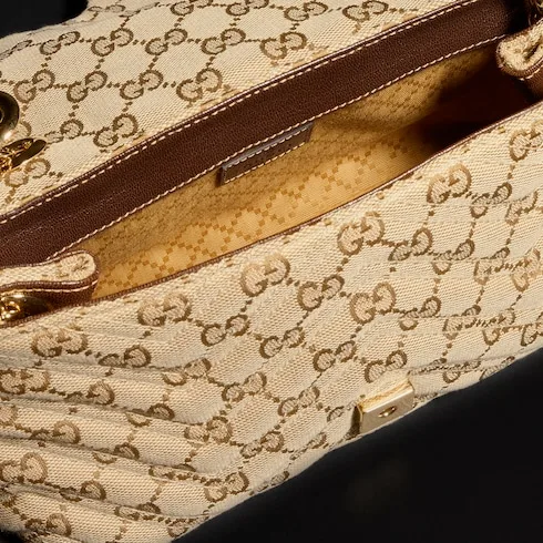 Gucci Marmont Small Shoulder Bag / Sand/ Dark Brown Gold Hardware - Image 9
