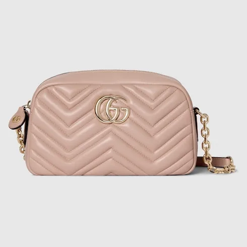 Gucci Marmont Camera Small Shoulder Bag / Pink Beige Gold Hardware - Image 4