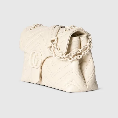 Gucci Marmont Small Shoulder Bag / Ivory Light White Hardware - Image 6