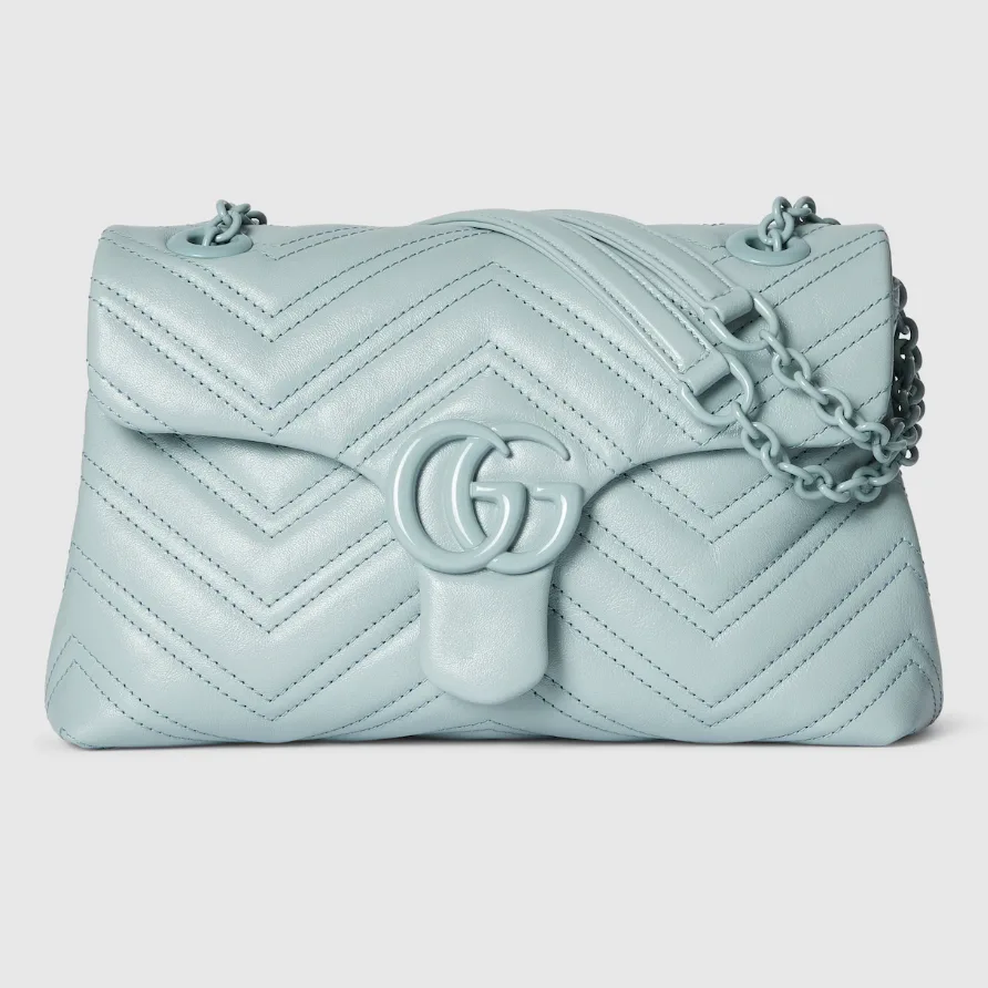 Gucci Marmont Small Shoulder Bag / Icy Blue Matelasse Light Blue Hardware - Image 5