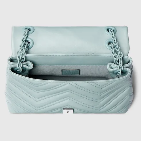 Gucci Marmont Small Shoulder Bag / Icy Blue Matelasse Light Blue Hardware - Image 8