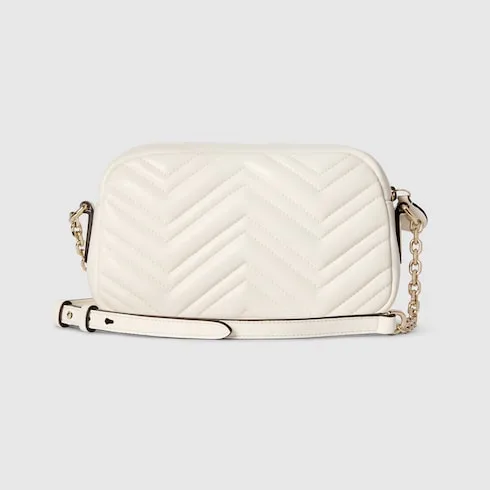 Gucci Marmont Camera Small Shoulder Bag / White Gold Hardware - Image 6