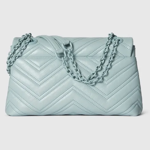 Gucci Marmont Small Shoulder Bag / Icy Blue Matelasse Light Blue Hardware - Image 7