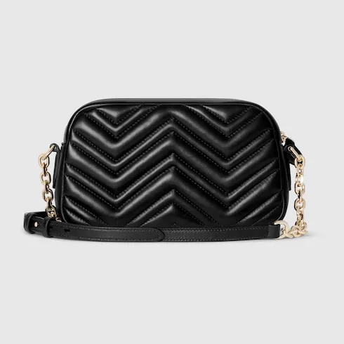 Gucci Marmont Camera Small Shoulder Bag / Black Gold Hardware - Image 6