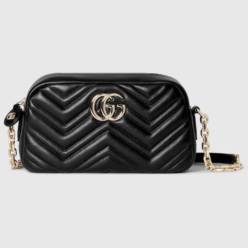 Gucci Marmont Camera Small Shoulder Bag / Black Gold Hardware - Image 4