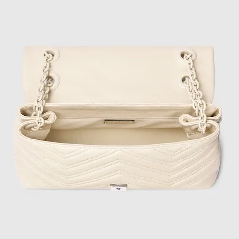 Gucci Marmont Small Shoulder Bag / Ivory Light White Hardware - Image 8
