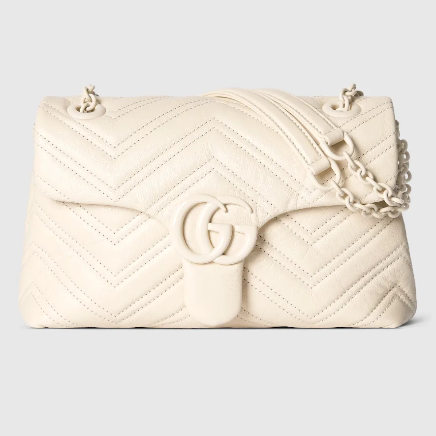 Gucci Marmont Small Shoulder Bag / Ivory Light White Hardware - Image 5