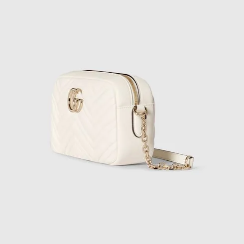 Gucci Marmont Camera Small Shoulder Bag / White Gold Hardware - Image 5