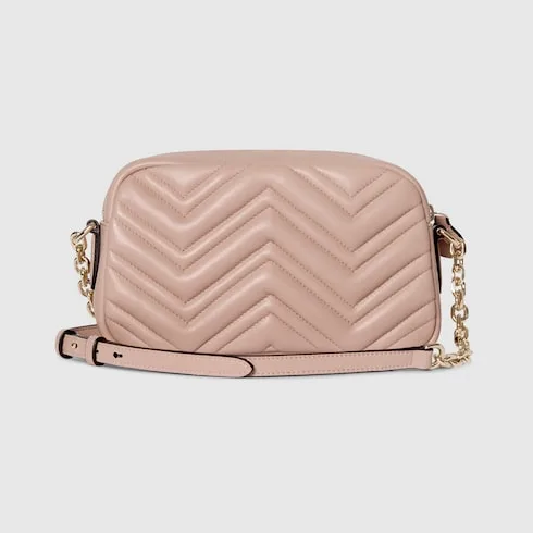 Gucci Marmont Camera Small Shoulder Bag / Pink Beige Gold Hardware - Image 6