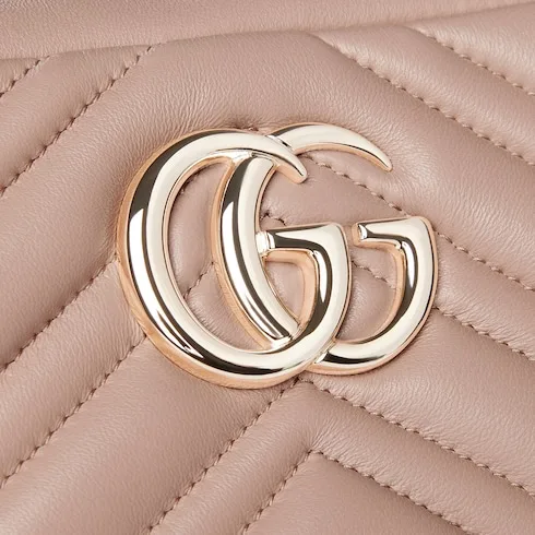 Gucci Marmont Camera Small Shoulder Bag / Pink Beige Gold Hardware - Image 7
