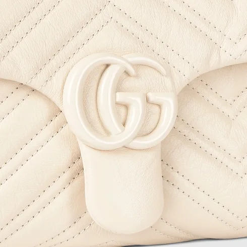 Gucci Marmont Small Shoulder Bag / Ivory Light White Hardware - Image 9