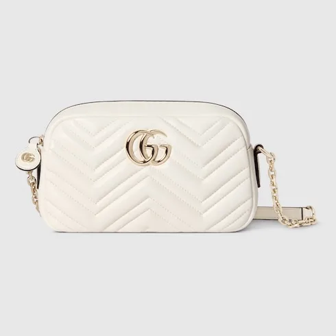 Gucci Marmont Camera Small Shoulder Bag / White Gold Hardware - Image 4