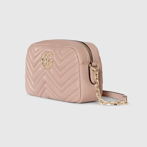 Gucci Marmont Camera Small Shoulder Bag / Pink Beige Gold Hardware - Image 5